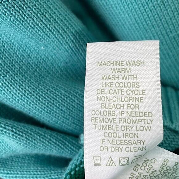 Liz Golf Plus Size 2X Blue Chevron Pointelle Preppy Sporty Tennis Prep Sweater - Picture 8 of 11